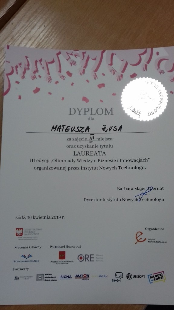 Mateusz Rus na olimpiadzie